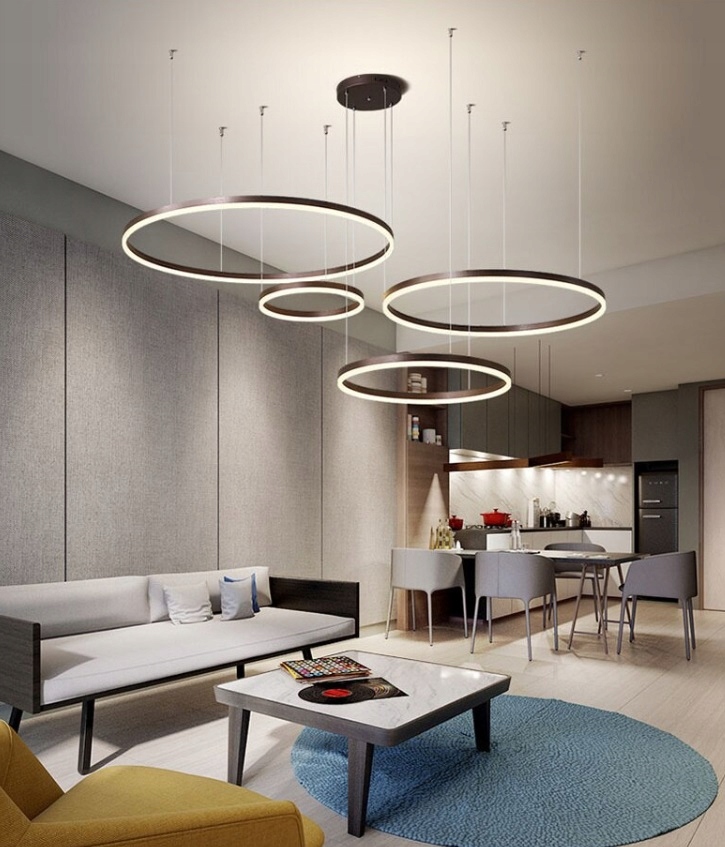 LAMPA WISZĄCA RING CZARNA 100/80/60/40 ANTRESOLA + Pilot Marka Amper