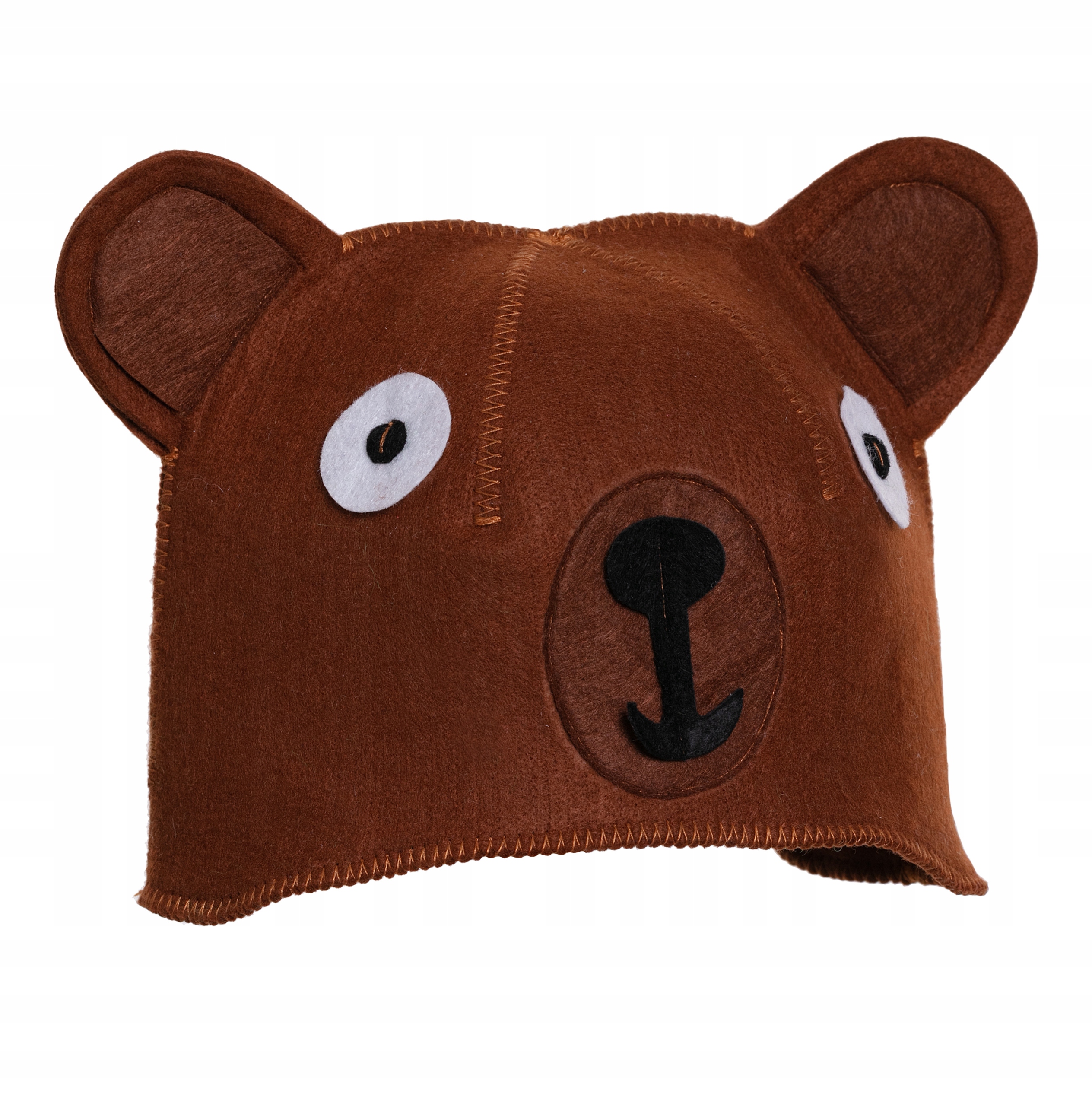 SAUNA CZAPKA KAPELUSZ DO SAUNY FILCOWA MISIEK BRĄZ