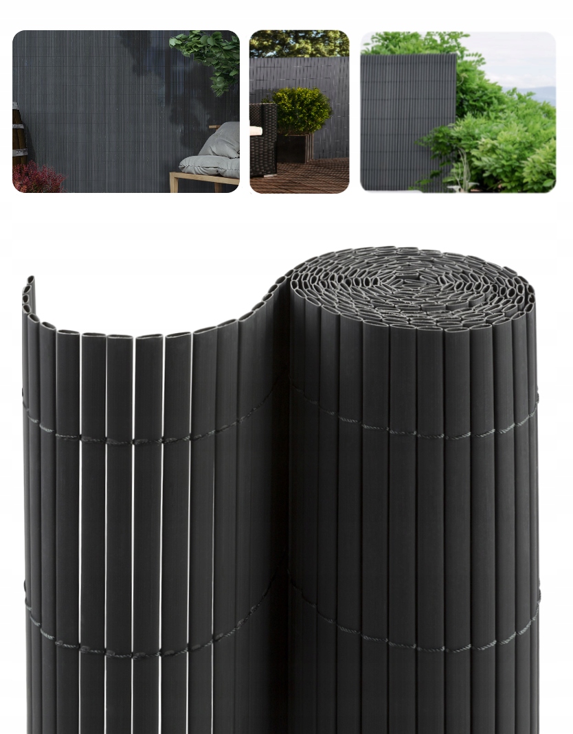 

Dwustronna Mata Osłona Płotek Pvc 400x100 Szary