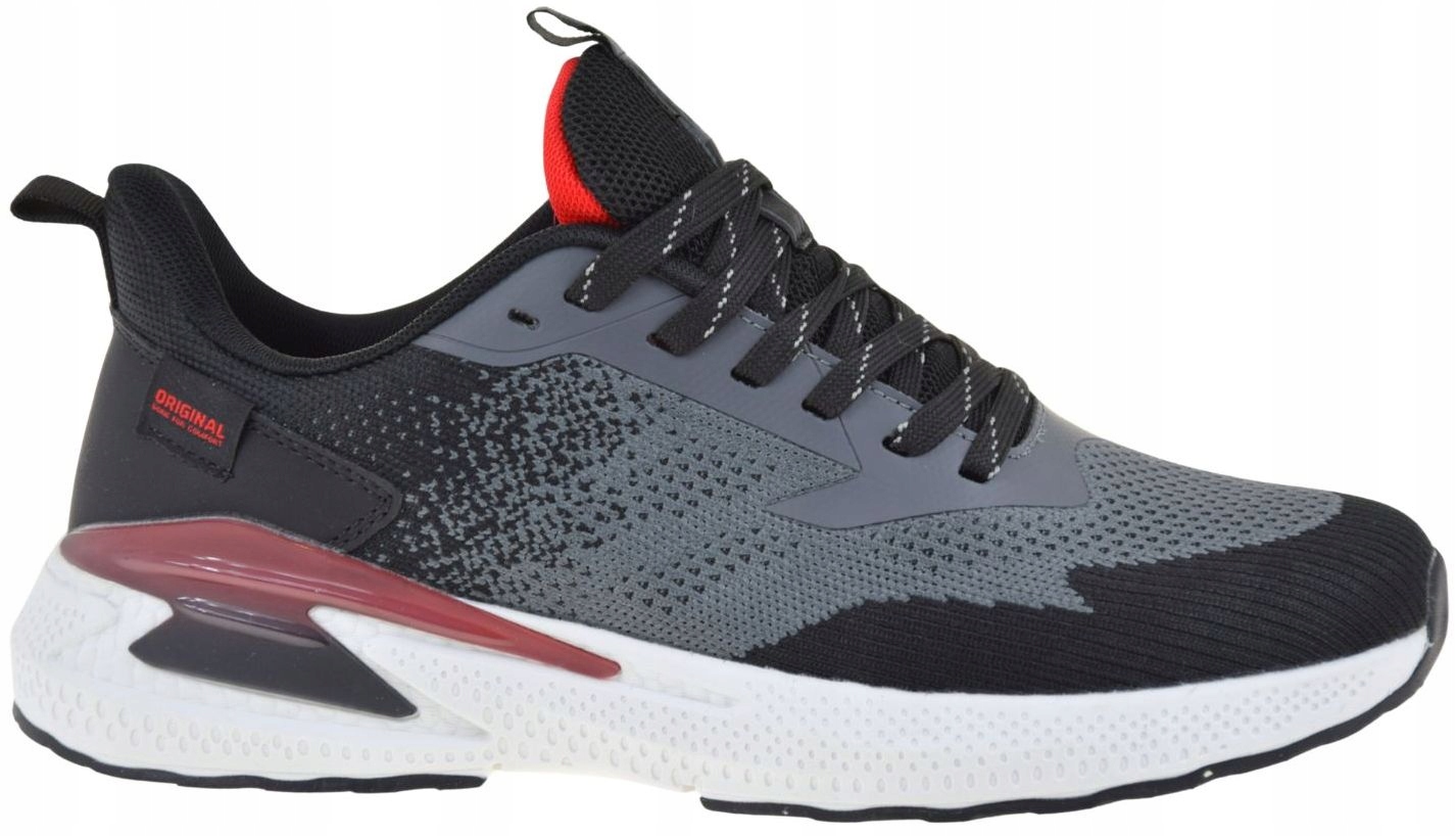 Pánské sportovní tenisky jogging šedo-černé lehké módní Dk 25339 VEL.43