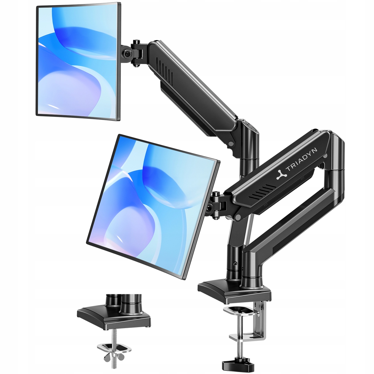 Uniwersalny Uchwyt Biurkowy Na Dwa Monitory Obrotowy Regulowany 13-32 Cale