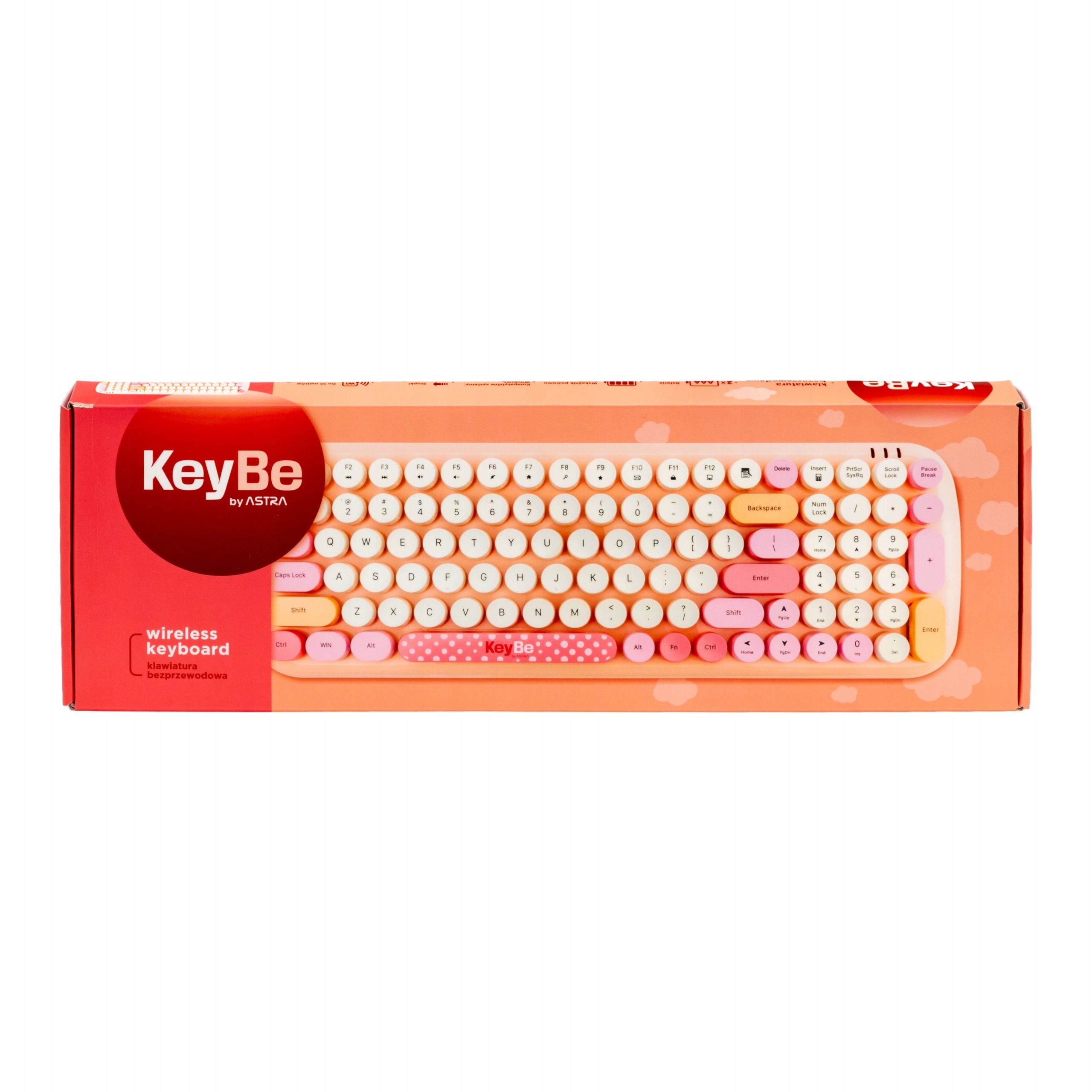Bezdrátová přenosná klávesnice Candy pink KeyBe Astra