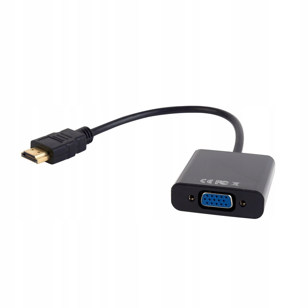 Adapter Gembird A-HDMI-VGA-03 (hdmi M D-Sub (vga) F 0,15m kolor czarny)