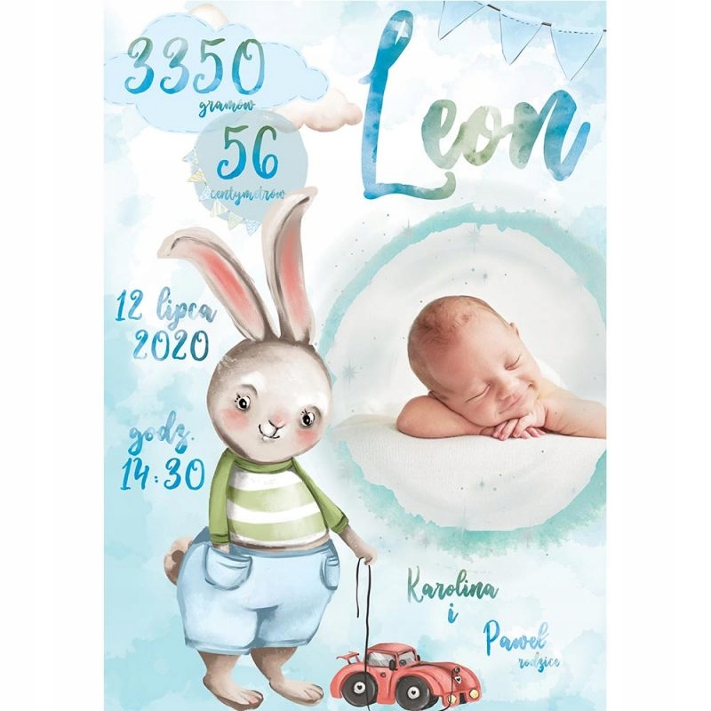 METRYCZKA 21x30 PLAKAT dla dziecka PREZENT chrzest Płeć chłopcy dziewczynki Brak informacji