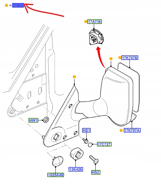 LUSTERKO ZEWNĘTRZNE PRAWE ELEKTR FORD TRANSIT Mk6 Tryb pracy elektryczny