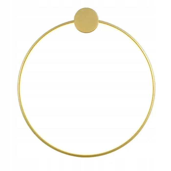 Veľké zlaté vnútorné Led nástenné svietidlo 50 cm Obruč Gold Minimalistický lesk