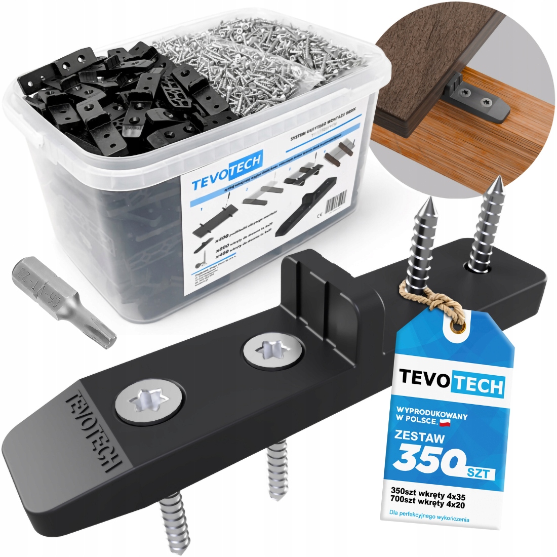 Systém Skryté Montáže Terasových Prken 1401 El. Šrouby Nerezová Ocel A2