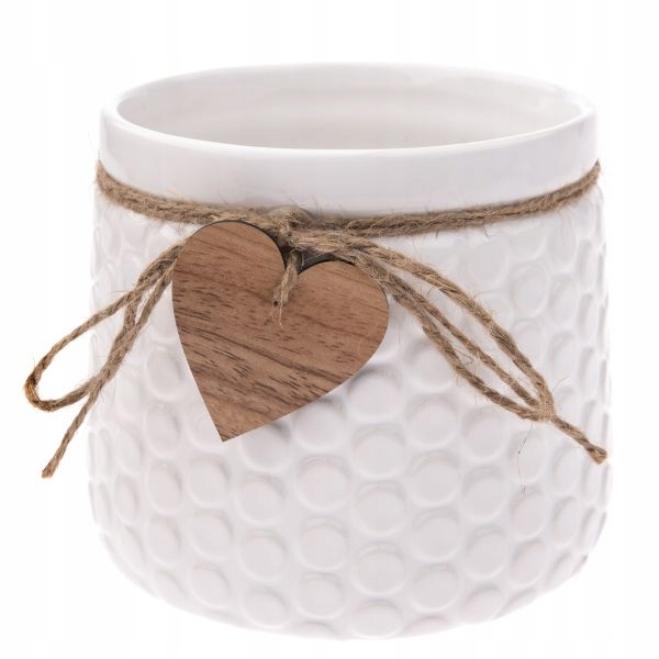 

Ceramiczna osłonka na doniczkę |13cm Serce boho