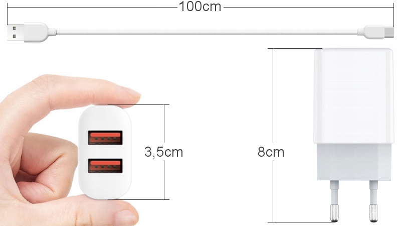 Ładowarka zasilacz USB typ C do Huawei P30 Lite Kolor biały