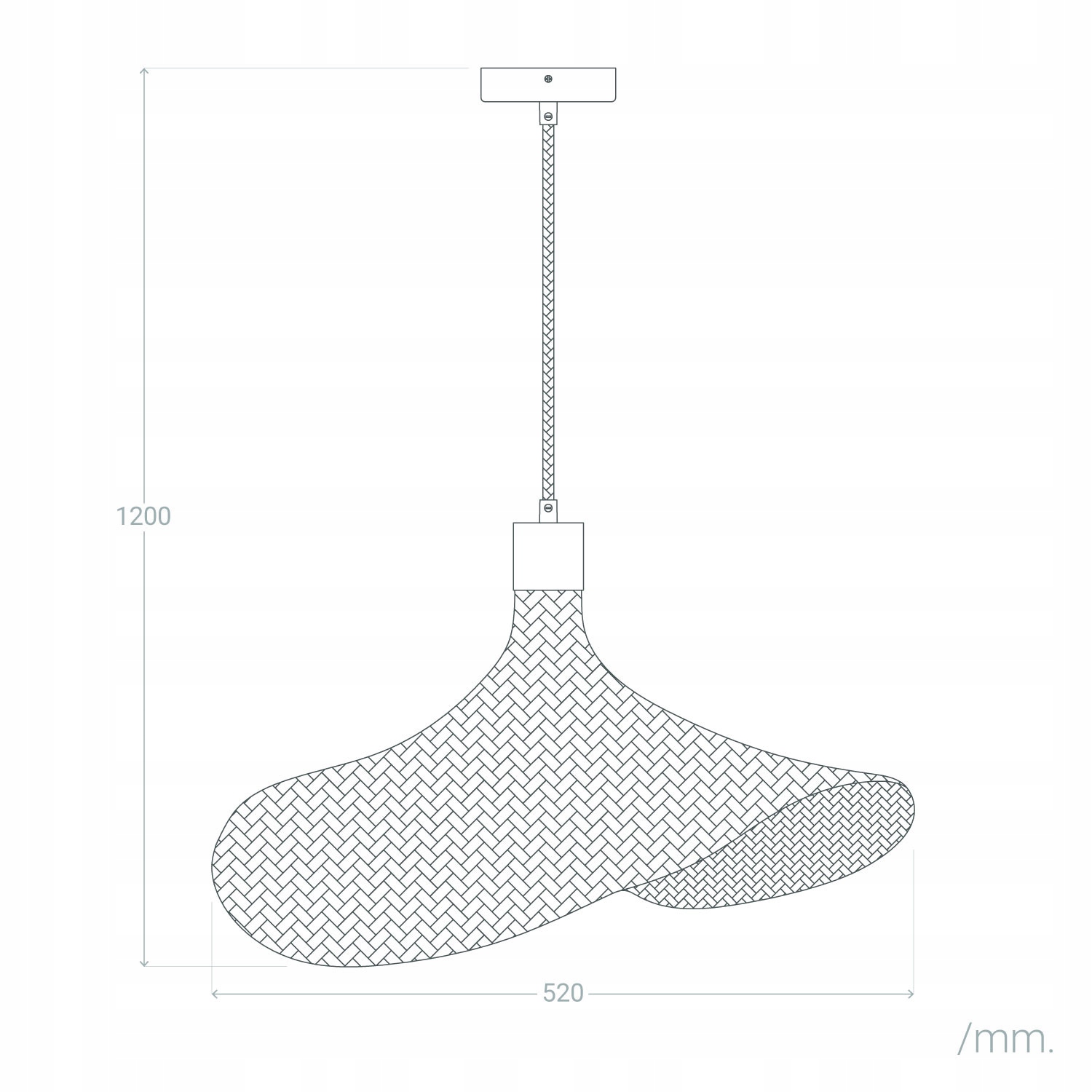 Nowoczesna lampa wisząca naturalna boho 1xE27 Zasilanie sieciowe