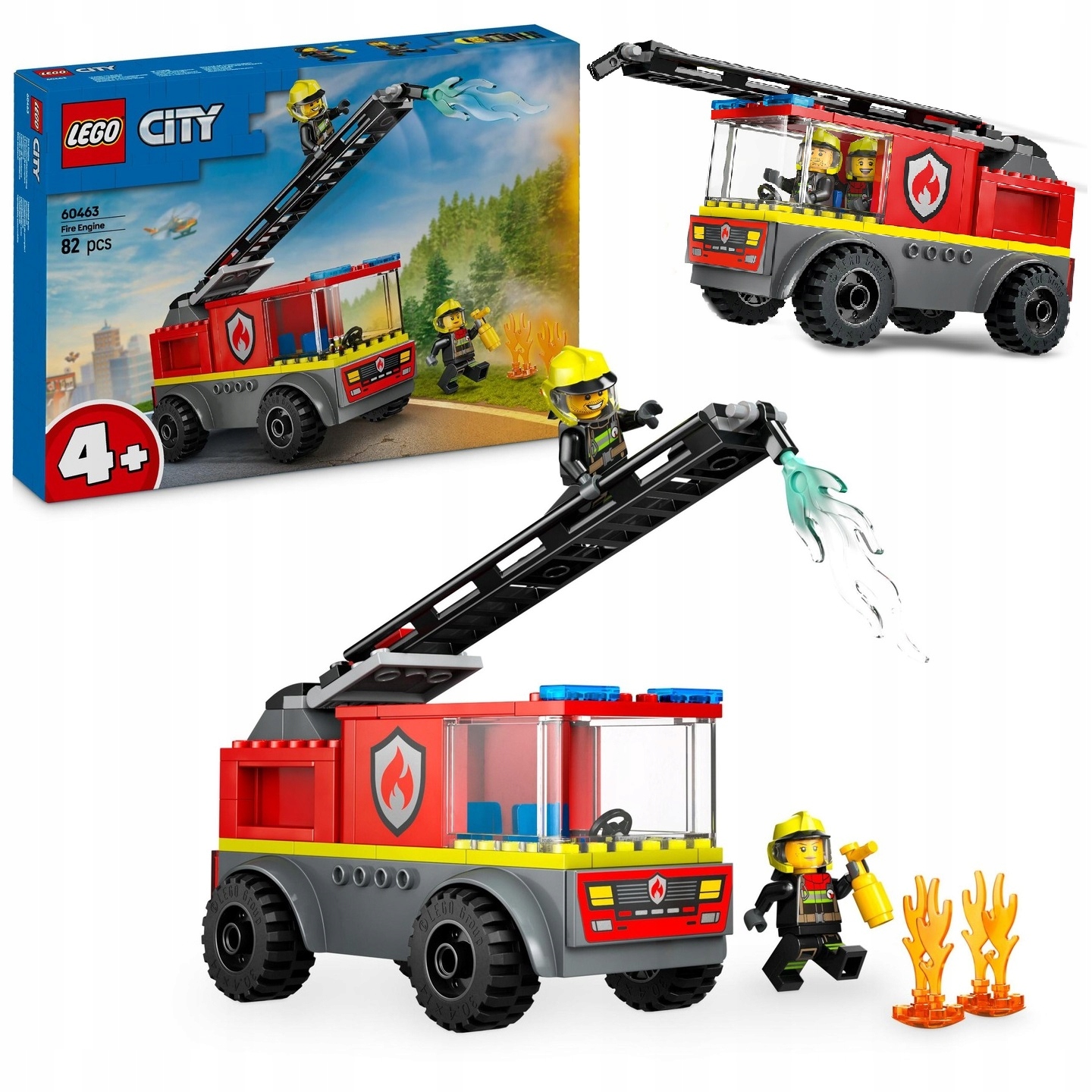 2x LEGO CITY 60463 WÓZ STRAŻACKI Z DRABINĄ + KATALOG LEGO 2025 W WERSJI PDF