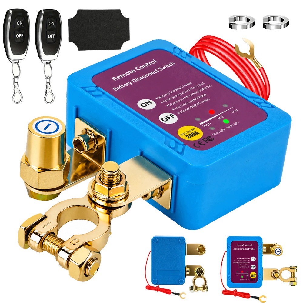 Dálkový Automatický Vypínač Odpojovač Baterie Auto Vypnutí +2X Dálkové Ovládání