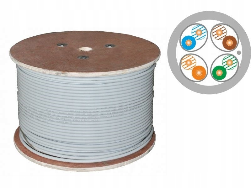 Alantec Kabel U/ftp kat.6A, sieciowy, Lsoh, Dca 4x2x23 Awg, 10Gb/s, 700 MHz