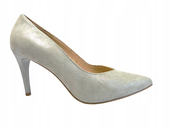 Boty Sala 37 šedé nízké kožené lodičky podpatkové vykrojené Bp