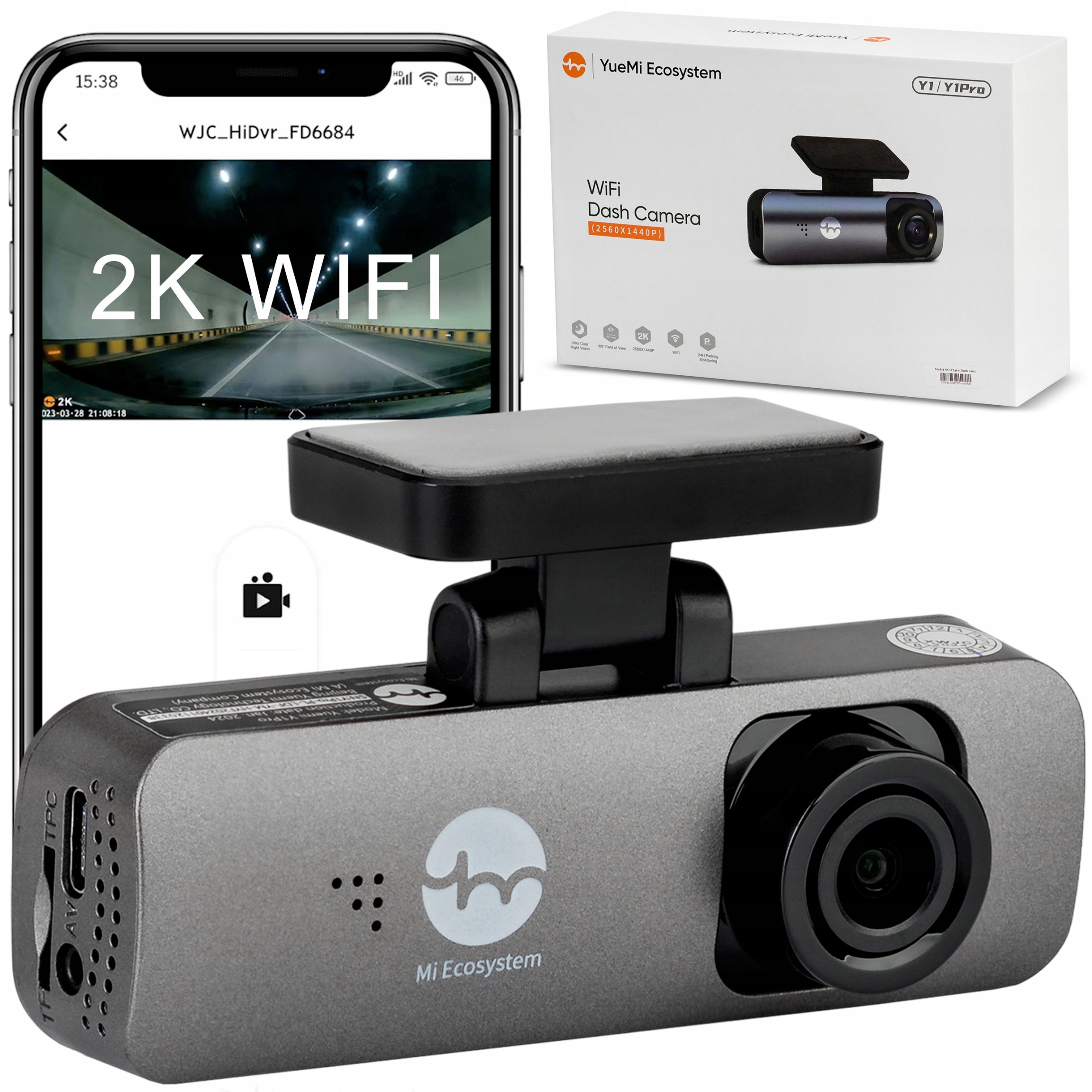 Videorekordér Automobilová Kamera Yuemi Y1 Rekordér Dash Cam App Wifi