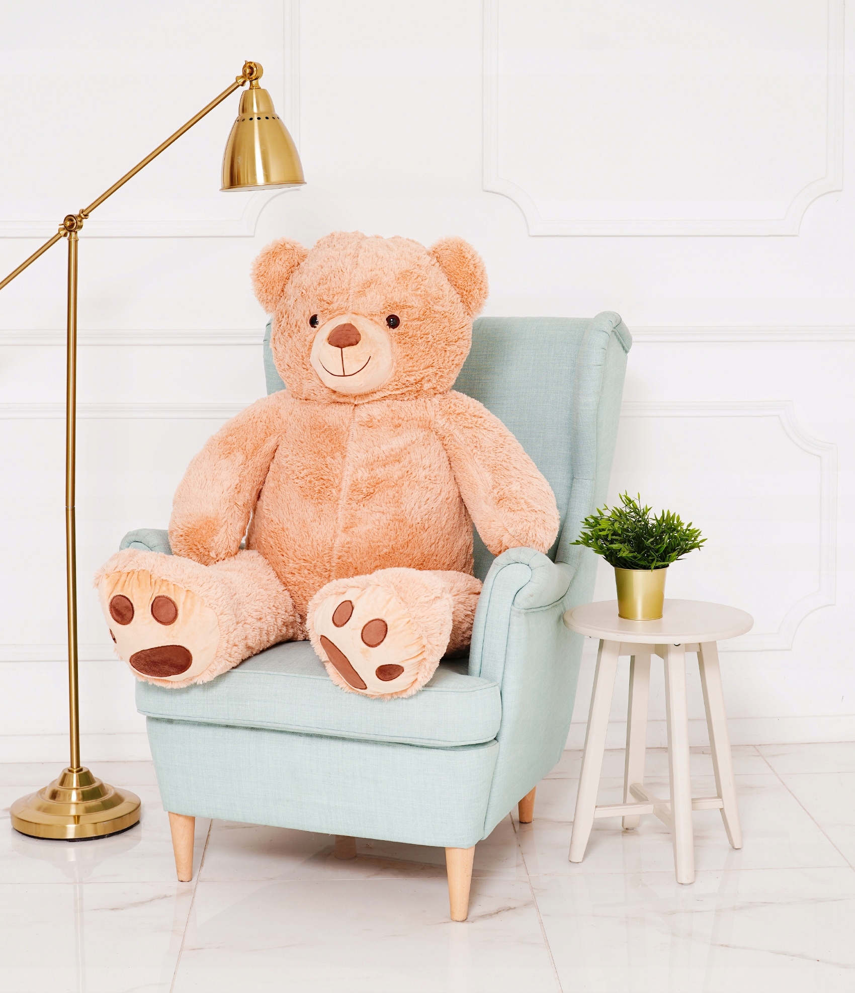 NAGY MACKÓ PLÜSS ÖLELÉS KABALAFIGURA 130CM ÁDÁM BÉZS Márka Miś Gustaw