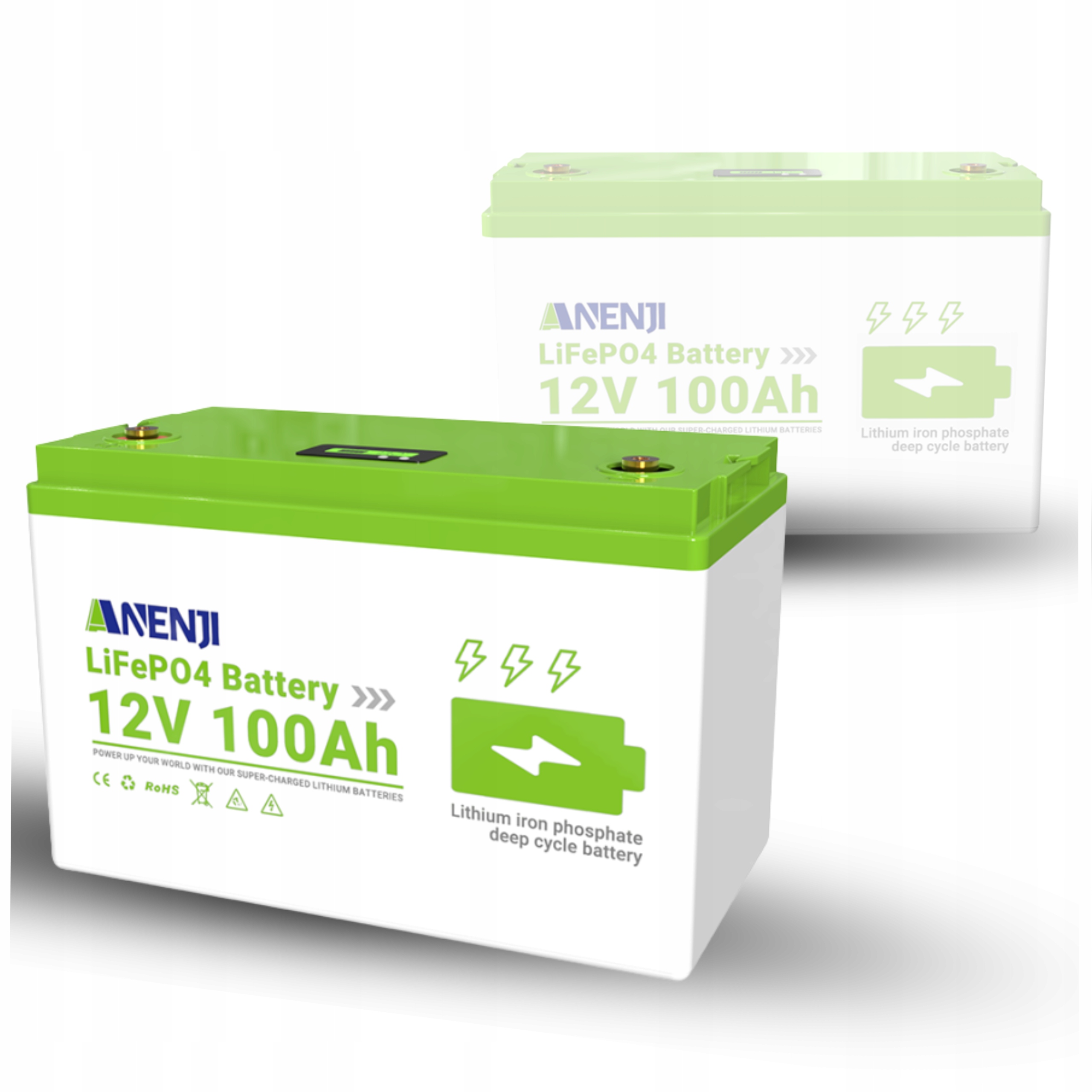 Akumulator Anenji 12V 100Ah 1280WH LiFePo4 Bateria Bms Kamper Offgrid Ups