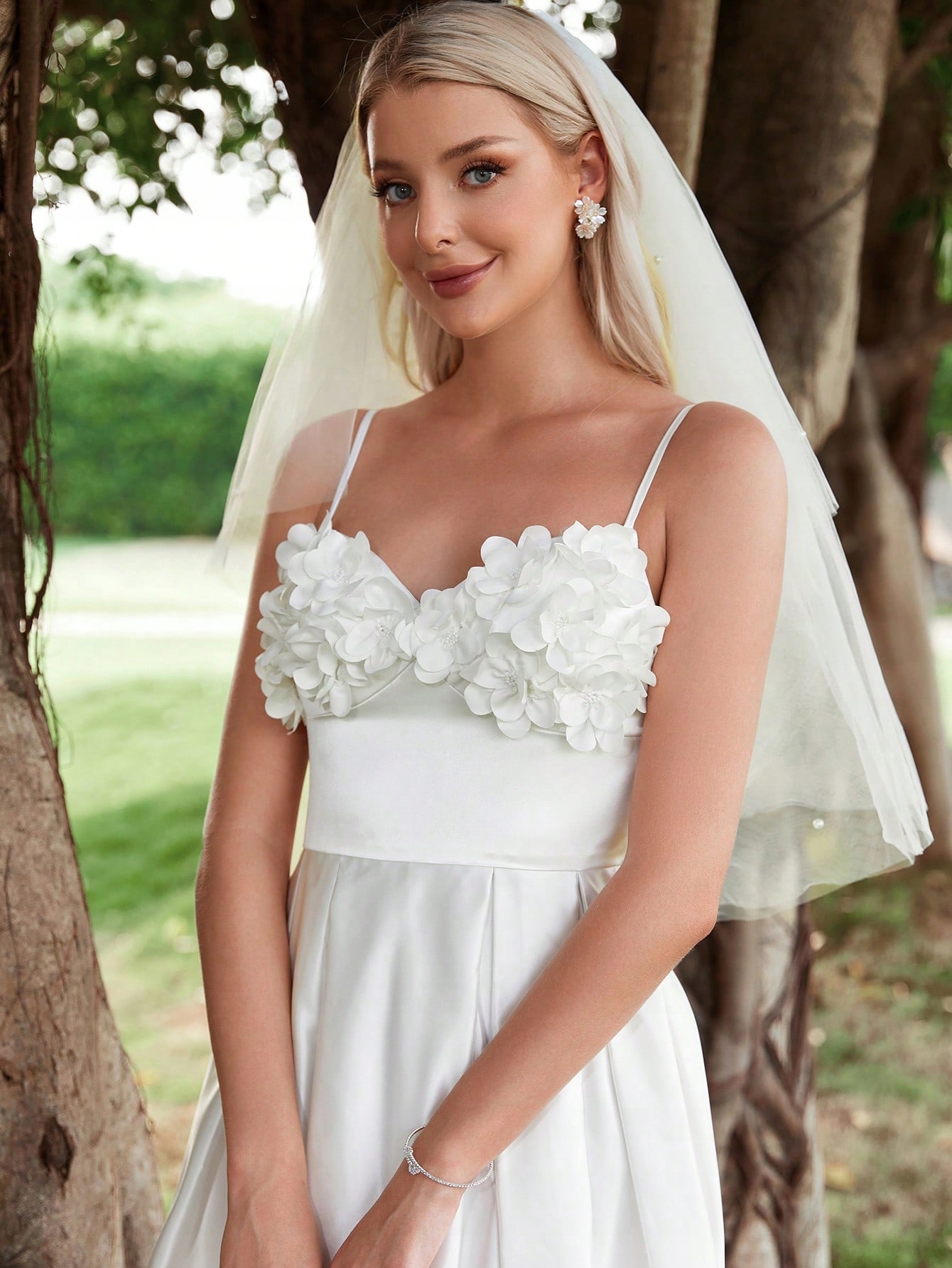 Svatební Šaty Empire Bílé Stynové S Ramínky Faeriesty M 38