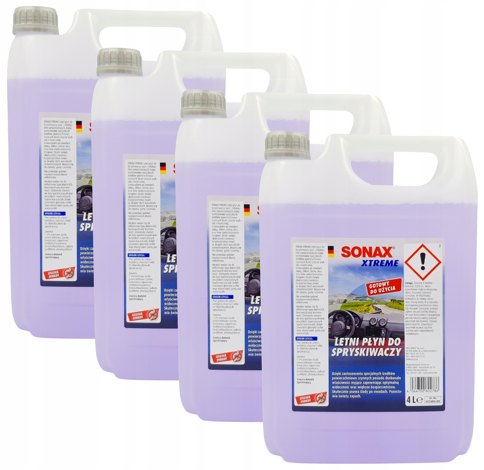 

4X Sonax Letni Płyn Do Spryskiwaczy Nanopro 4L