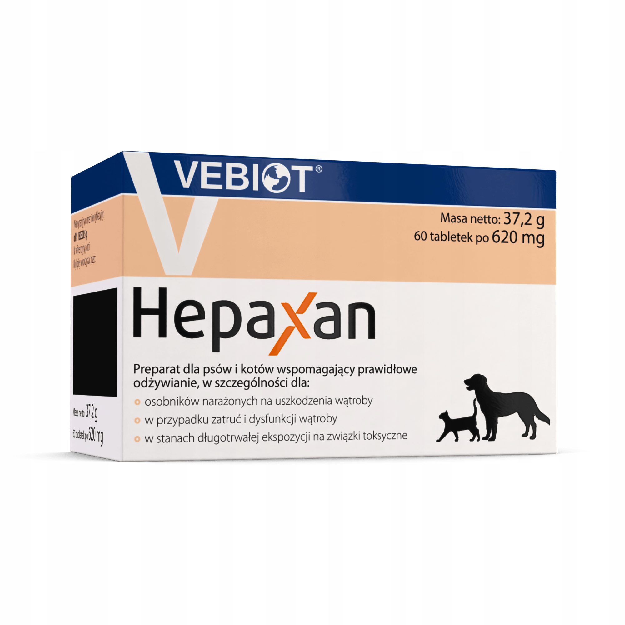 Vebiot Hepaxan dog i cat, 60 tabletek na wątrobę
