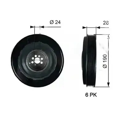Gates TVD1133 Koło pasowe, wał korbowy