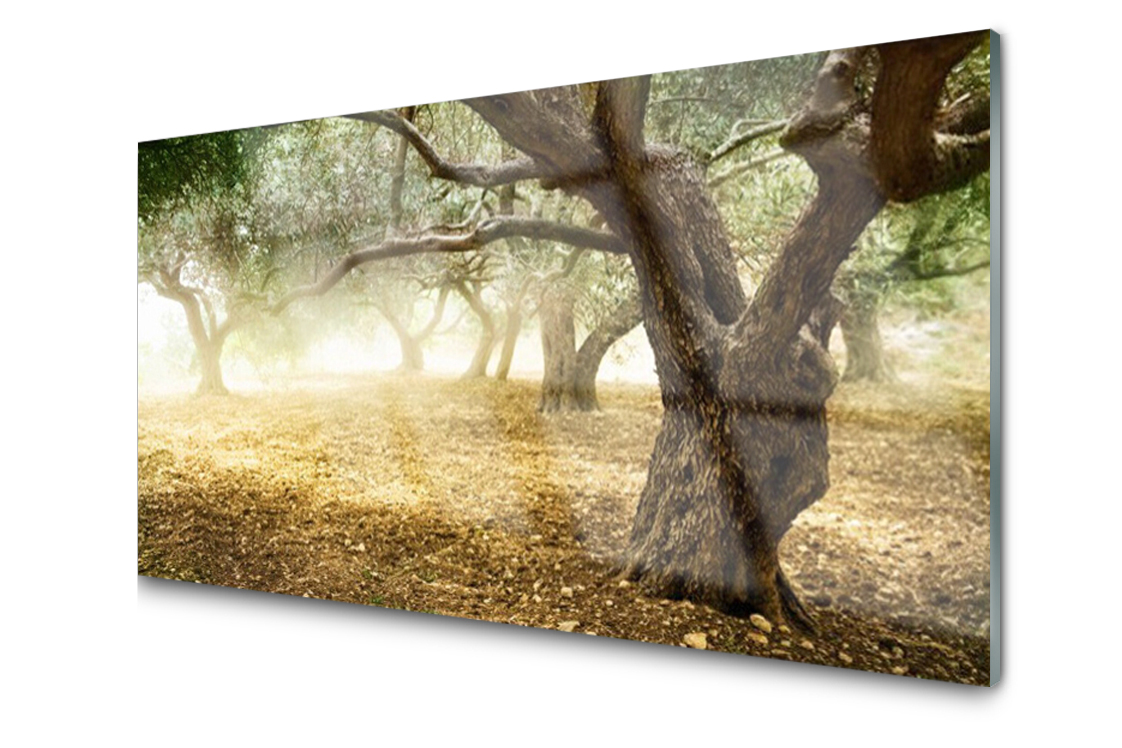 

Panel szklany dekor Drzewo Trawa 140x70 + Klej