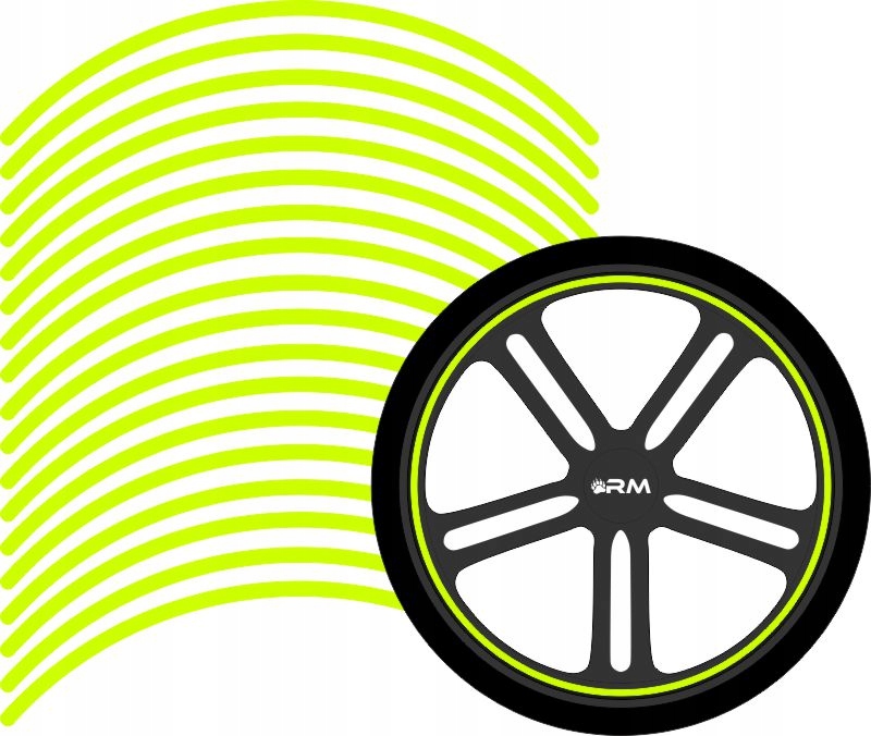 

Fluorescencyjne naklejki na Felgi koła Paski neono