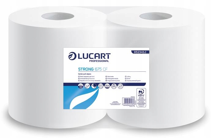 Levně Ručníky "Strong 675 Cf", bílé, papírové, role, 2 vrstvé, Lucart 852343J