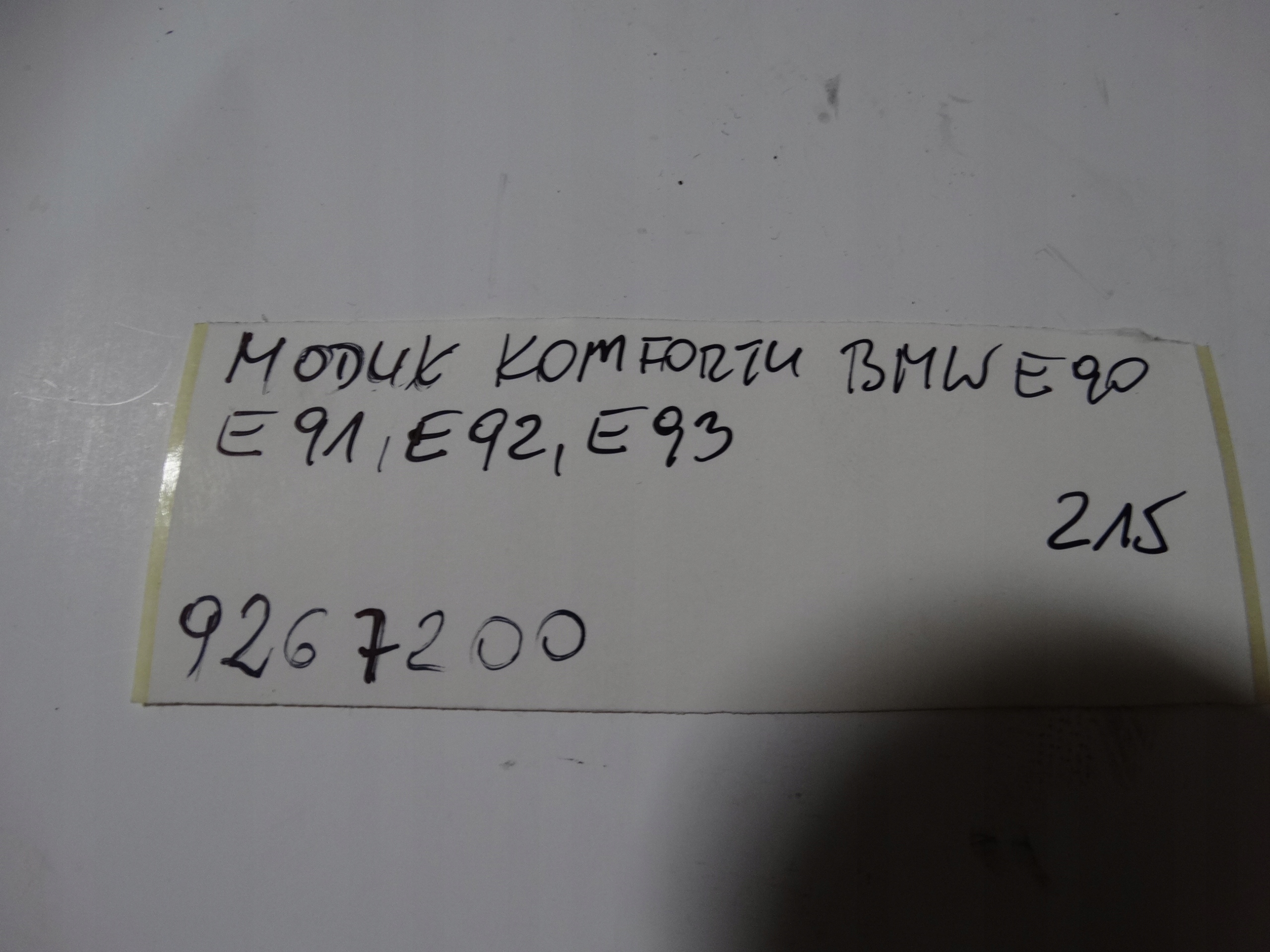 IDEALNY comfort control unit BMW E90 E91 E92 E93 1 9