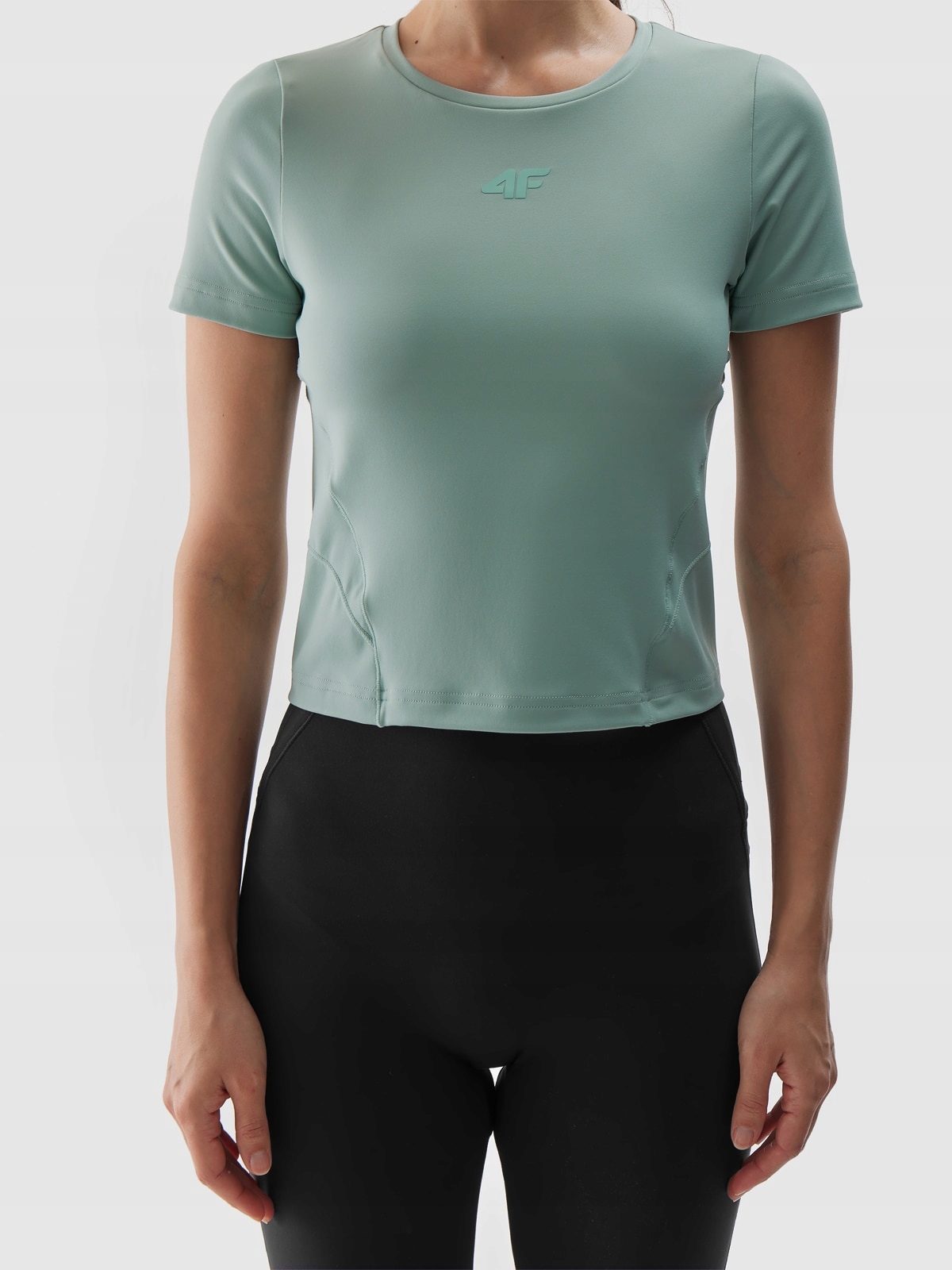 4F Dámské rychleschnoucí tričko na jógu a pilates, tyrkysové, velikost Xs