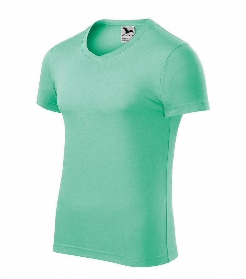 

Koszulka na lato Męska bawełna Slim Fit mięta M