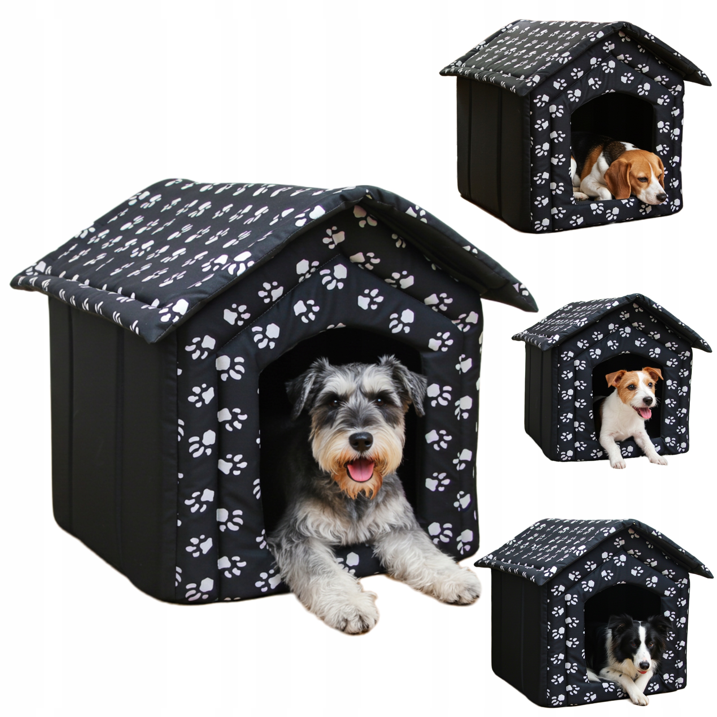 Levně Domácí Bouda pro psa pelíšek Útulný Domeček velká bouda černá XXL R.4