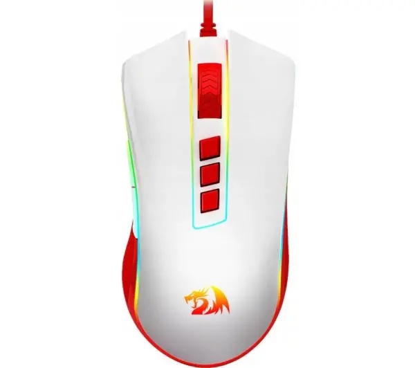Mysz przewodowa Redragon M711C Cobra 12400 dpi Biało-Czerwona Gamingowa