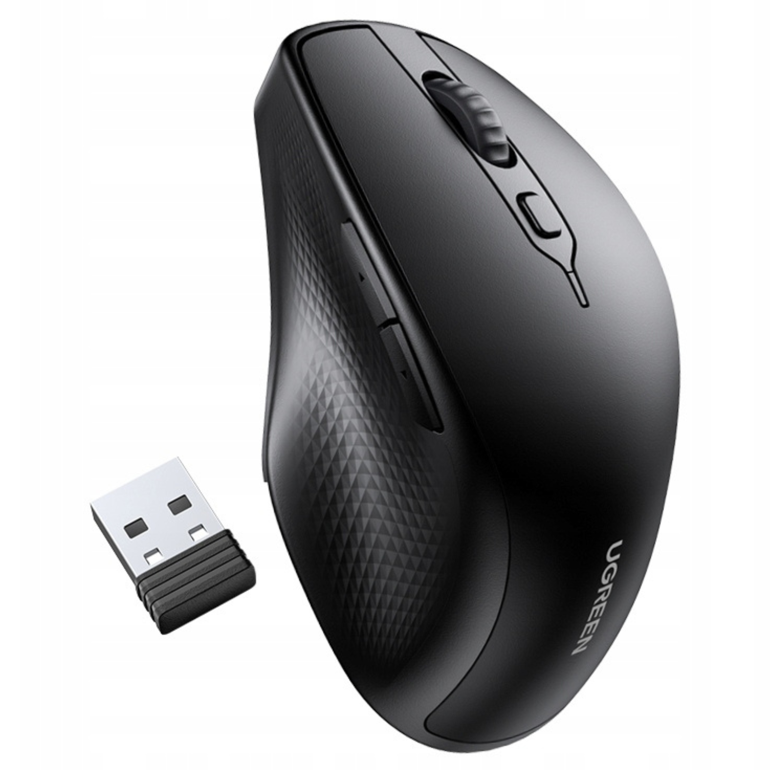 Ugreen ergonomická bezdrátová počítačová myš, černá (MU101)