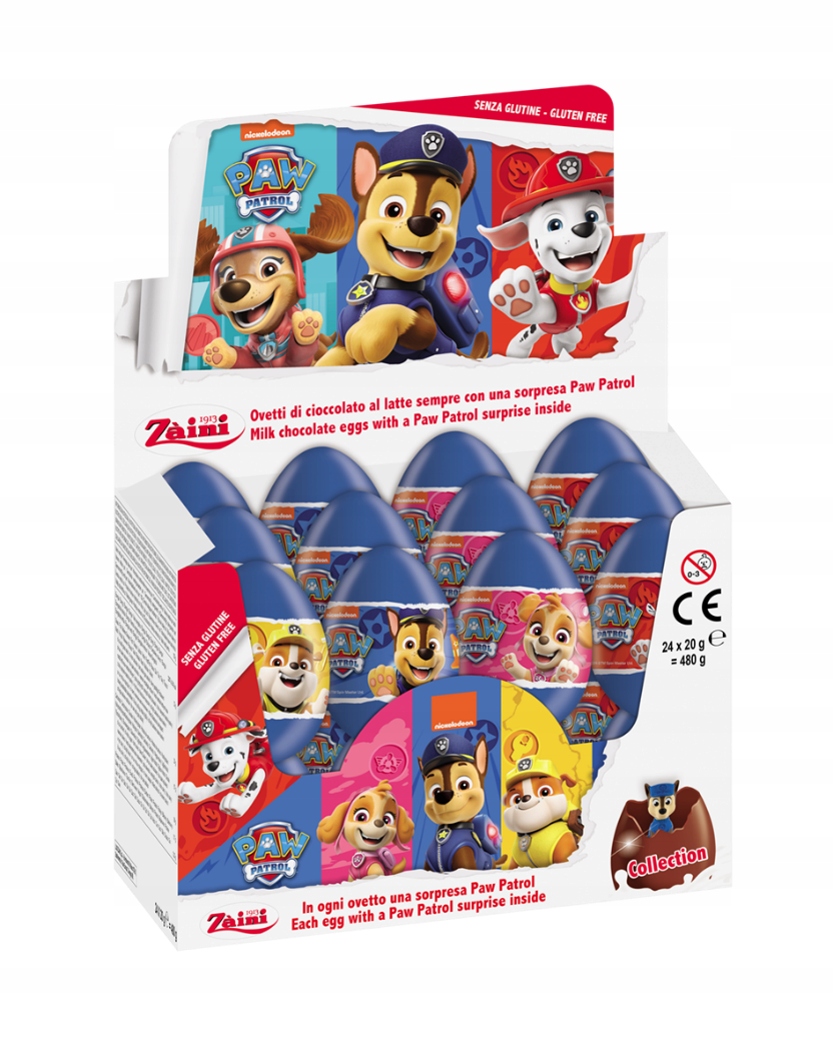 Levně Čokoládová Vajíčka Překvapení Tlapková patrola Karton