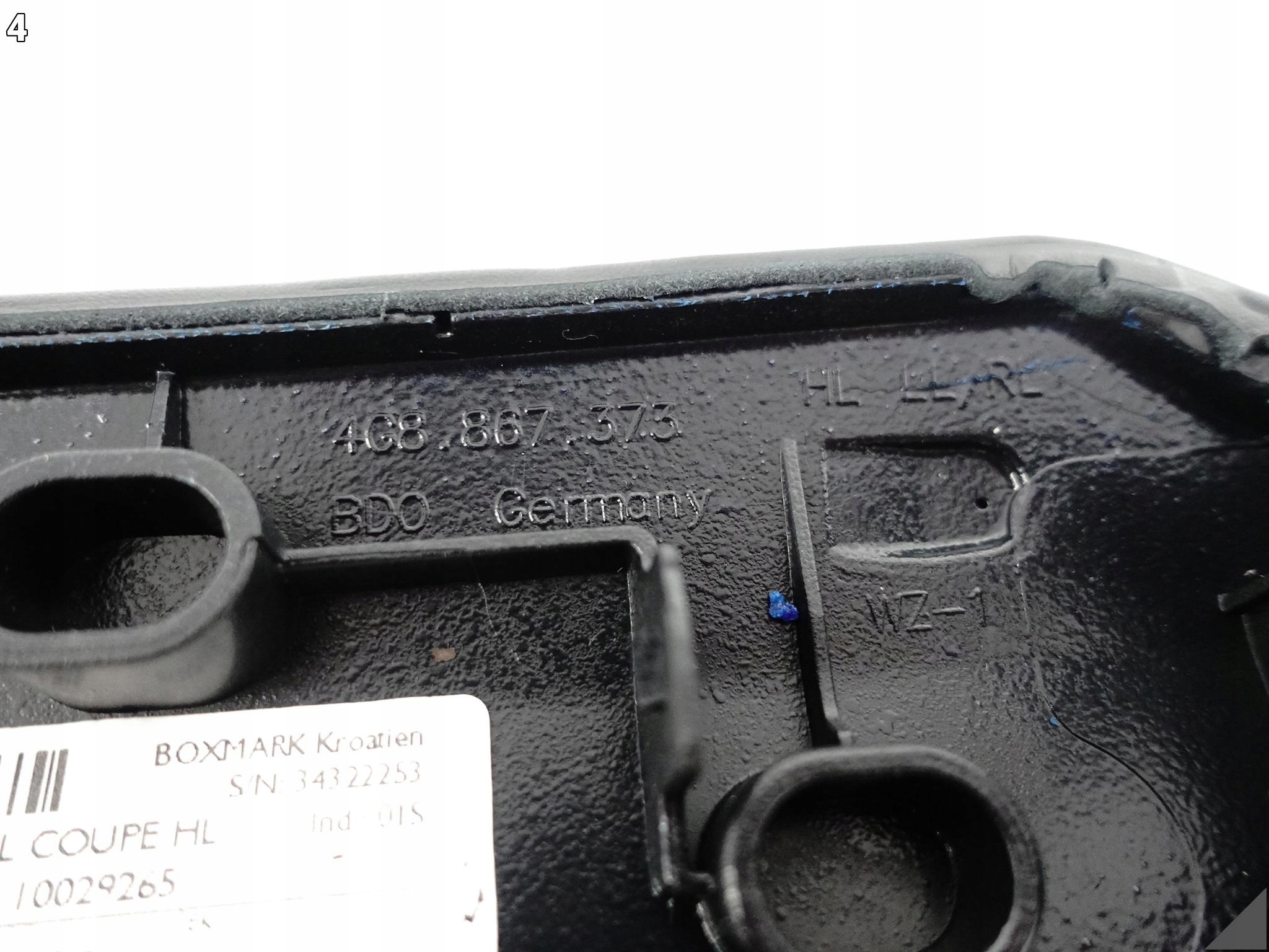 AUDI A7 S7 RS7 4G8 C7 10-18 armrest bracket leather door left rear part SOUL