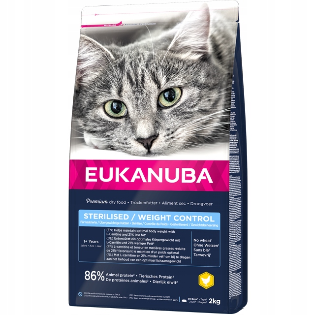 Levně Eukanuba Sterilised/Weight Control 1+ suché krmivo pro kočky s kuřecím