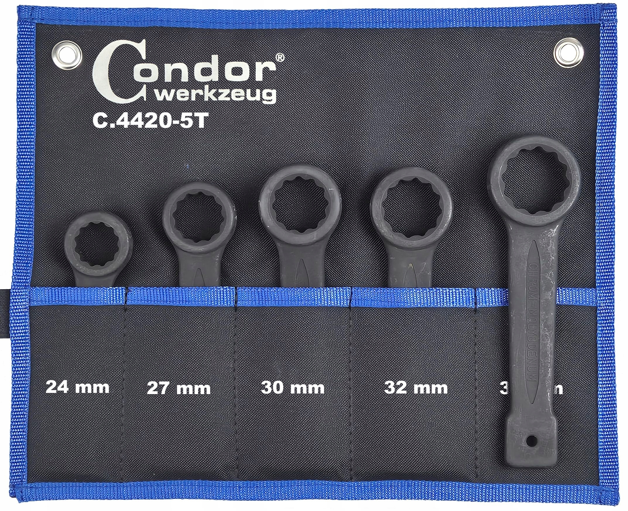 Kľúče na bitie 24-36 mm, 5ks Puzdro Condor C.4420-5T