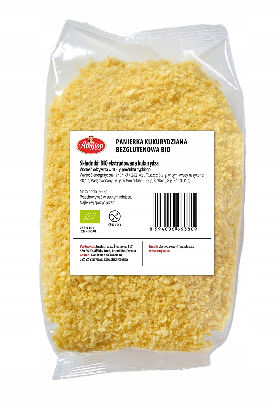 5X Amylon Obalovací Směs kukuřičná bezlepková Bio 200 g