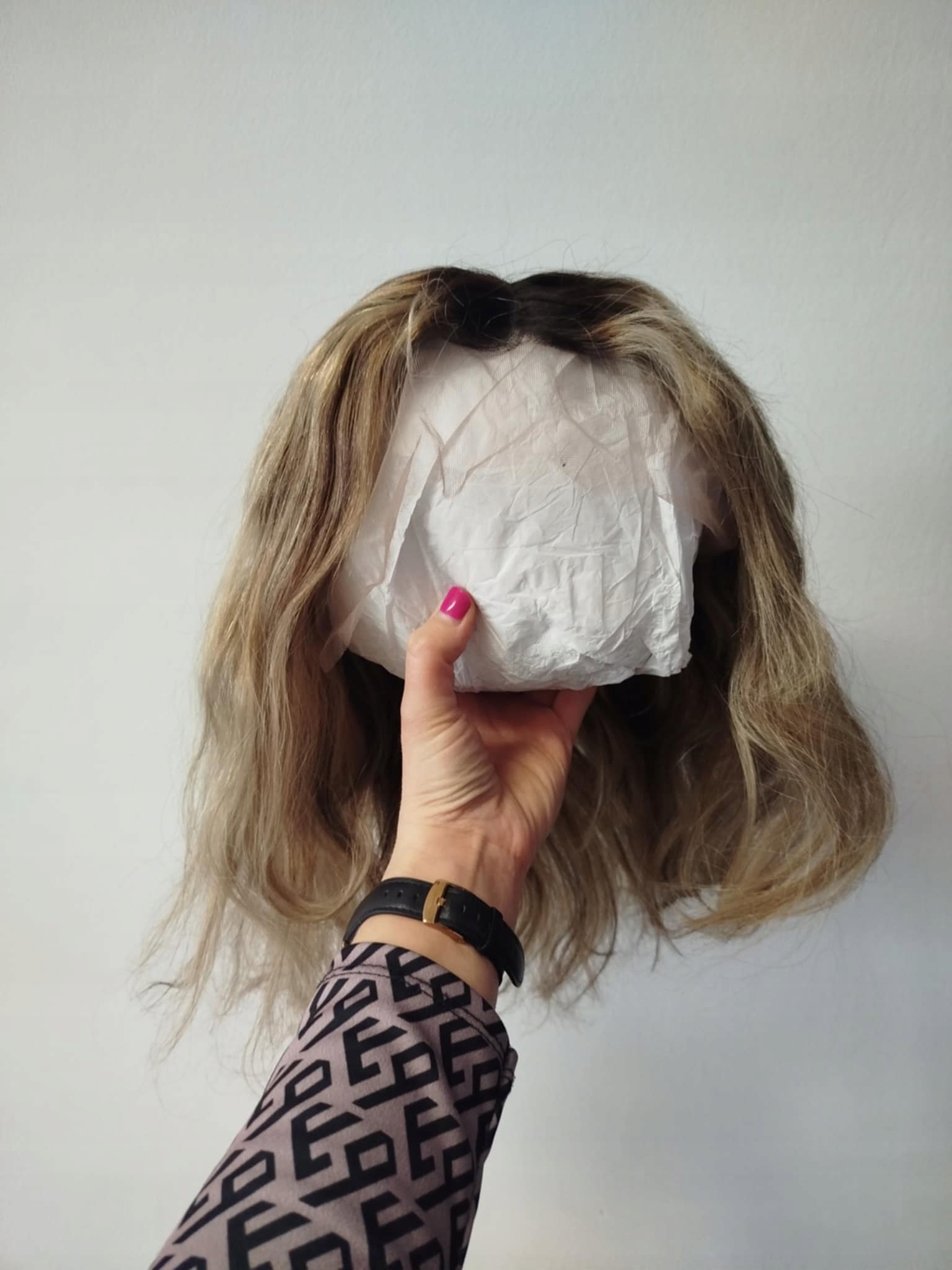 Paruka lidské blond vlasy 30 cm 40 cm vlny