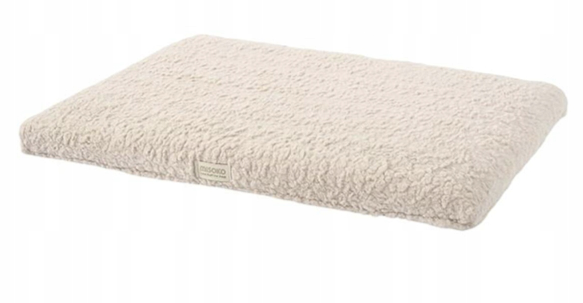 Pelíšek pro psa a kočku L 90x60 cm Obdélníkové Měkké, Béžové Potah