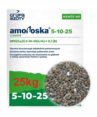 Amofoska nawóz wieloskładnikowy, Amofoska 5-10-25 z borem, Amofoska 25kg