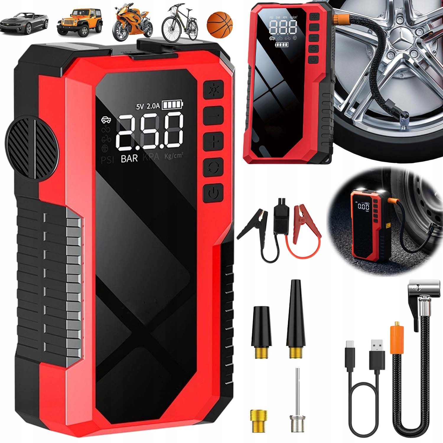 Jump Starter Silný Rozruch Booster Powerbank Baterka 6400mah Multifunkčná