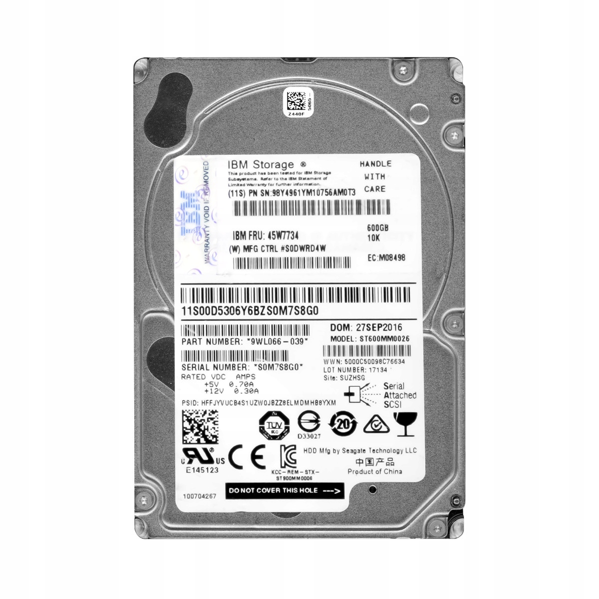 Ibm 45W7734 600GB 10K 64MB SAS-2 2.5'' ST600MM0026