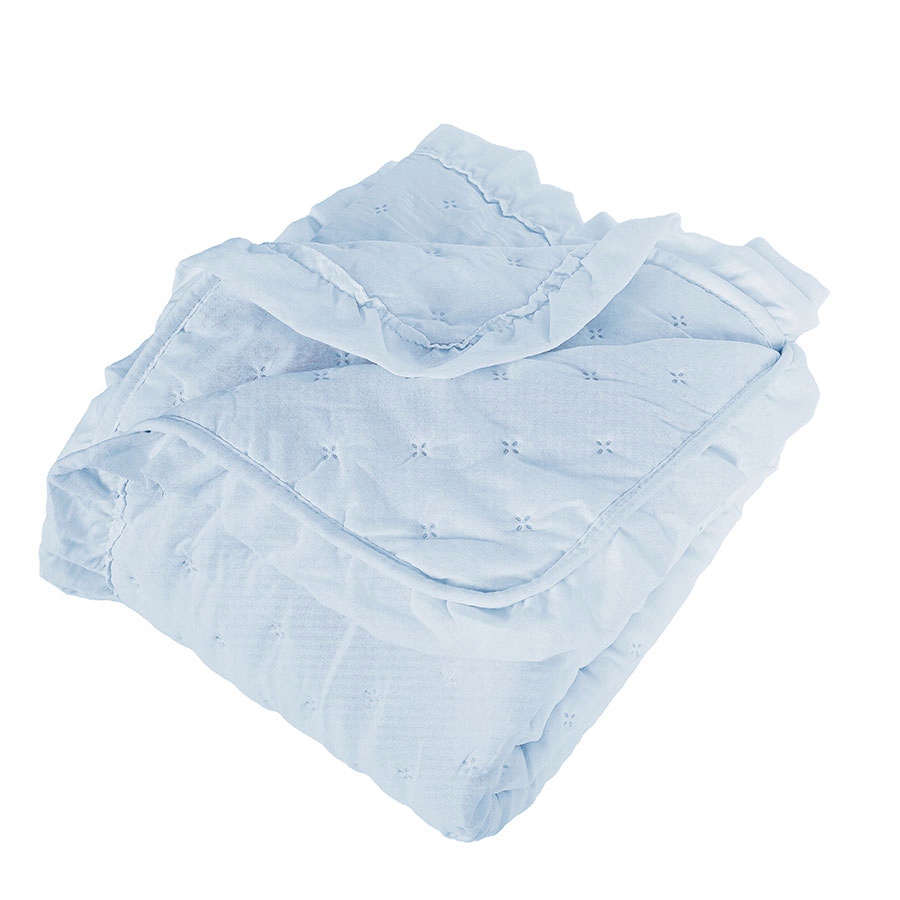 Přehoz s volánkem modrý 170x210, měkký, dekorativní, mládežnický