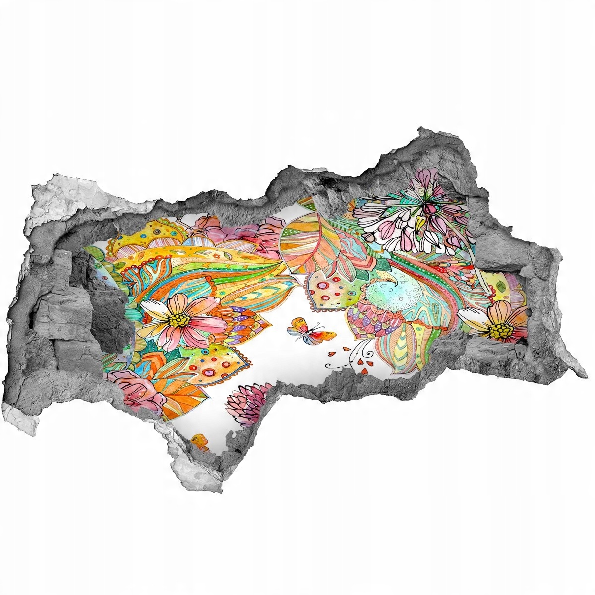 

Dziura 3d fototapeta Naklejka Ptak i ornamenty