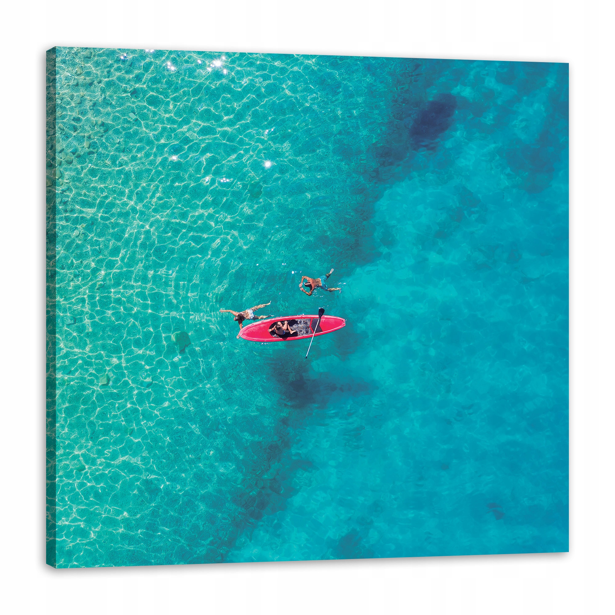 Obraz na plátně Kajak Lidé Slunce Voda Dovolená 80x80 cm