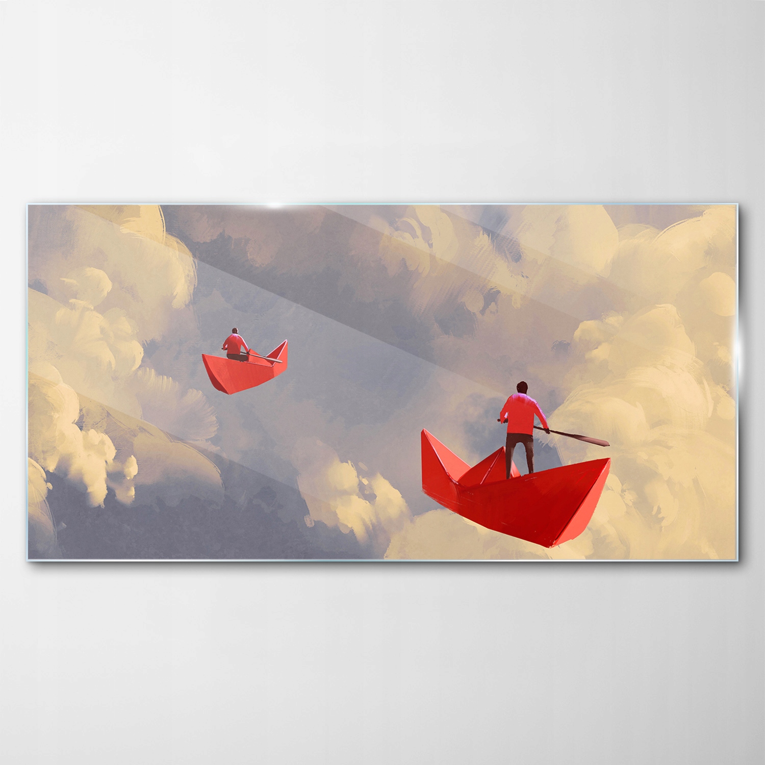 Obraz na skle Dekor Origami Papier Loďky 100x50