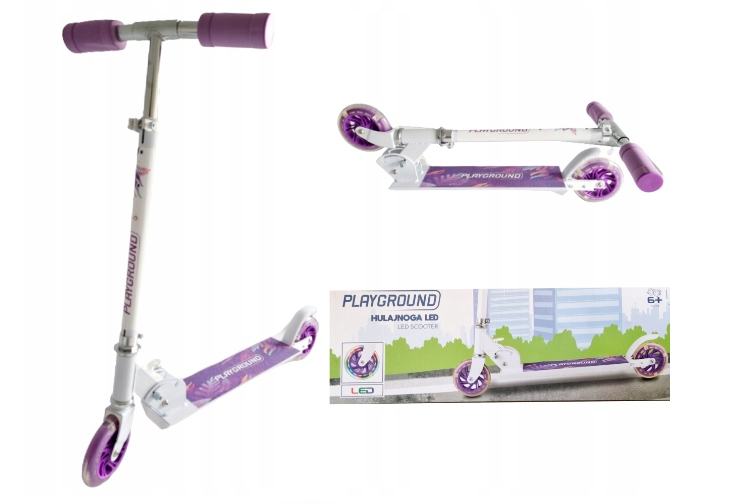 Hulajnoga Playground Led Biało-różowa