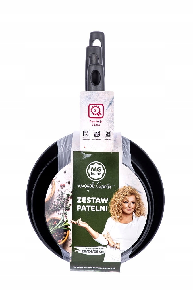 Zestaw 3 Patelni aluminiowych Mg Home 20,24,28 cm nieprzywierająca indukcja